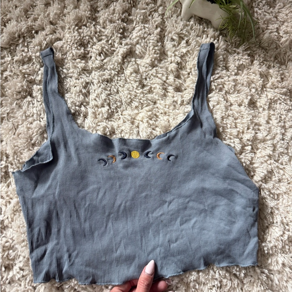 Forever 21 Gray Moon Phase Tank Top - Picture 4 of 5